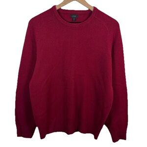 SOLD - J. Crew 100% Wool Men’s Burgundy Red Sweater Med Office Winter Casual